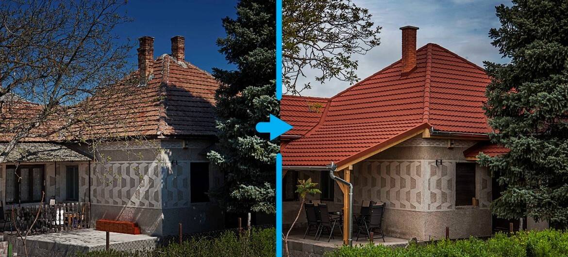 A roofreplacement with featherlight and large GERARD profiles is fast, beautiful and durable.