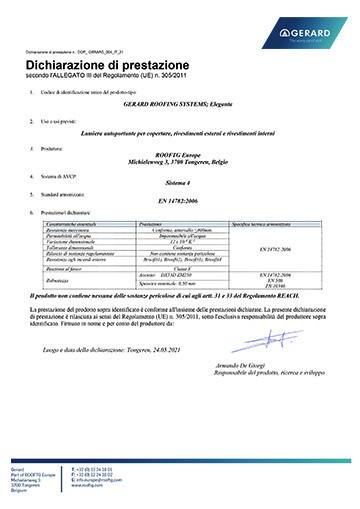 Dichiarazione di prestazione (Eleganta) (PDF)