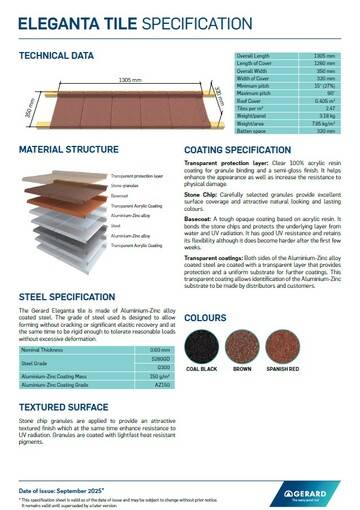Eleganta Tile Specification (PDF)