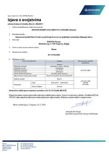 Izjava o performansama (Diamant)